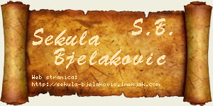 Sekula Bjelaković vizit kartica